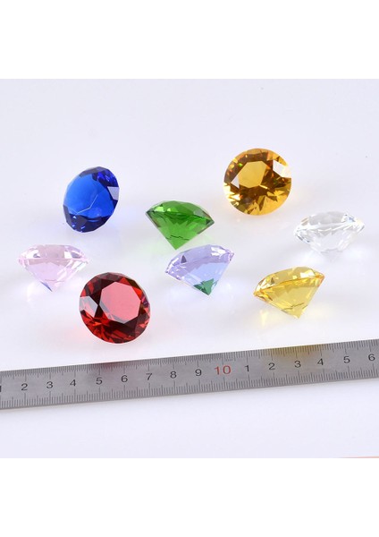 Amber 30MM Renkli Kristal Elmas Romantik Renkler Büyük Cam Elmas Parti Dekorasyon Ev Dekorasyon Süsler Parti Yılbaşı Hediyeleri (Yurt Dışından)