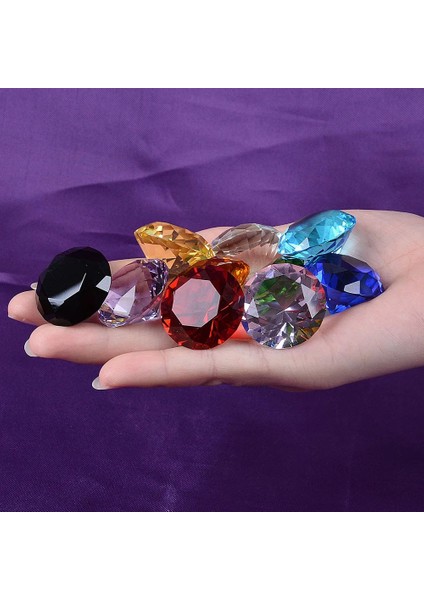 Amber 30MM Renkli Kristal Elmas Romantik Renkler Büyük Cam Elmas Parti Dekorasyon Ev Dekorasyon Süsler Parti Yılbaşı Hediyeleri (Yurt Dışından)