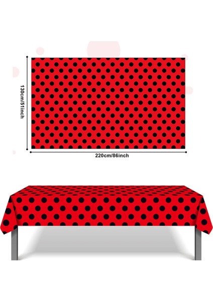 Plakalar 7 Inç 130*220 cm Uğur Böceği Tek Kullanımlık Masa Örtüsü Polka Dot Uğur Böceği Masa Örtüsü Düğün Bebek Duş Parti Çocuklar Doğum Günü Partisi Dekorasyon (Yurt Dışından)
