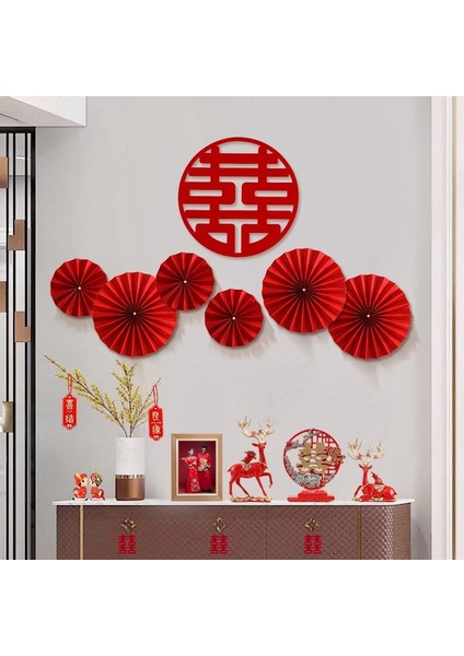 S1 Fan Çiçek Çin Tarzı Kırmızı Düğün Fan Çiçek Asılı Kağıt El Sanatları Ponpon Yatak Odası Oturma Oda Duvar Dekoru Origami Fan Dıy Parti Malzemeleri (Yurt Dışından) modelleri