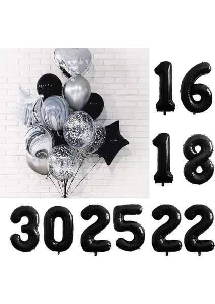 Resim Olarak D 2 Adet 40 Inç Siyah Folyo Balonlar Banner 18 25 30 40 70 Doğum Günü Partisi Dekorasyon Yetişkin Doğum Günü Mektup Numarası Folyo Balonlar Globo (Yurt Dışından)