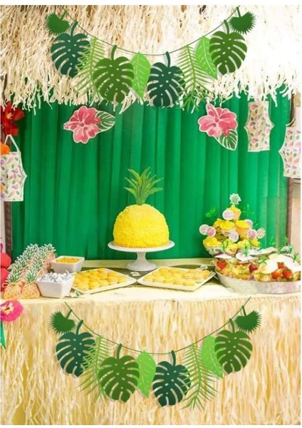 10 Adet Balon 8misafir Hawaii Kaplumbağa Yaprağı Kağıt Tabaklar Hawaii Tropikal Aloha Yaz Partisi Dekoru Mutlu Orman Safari Doğum Günü Partisi Yaprak Plaka (Yurt Dışından)