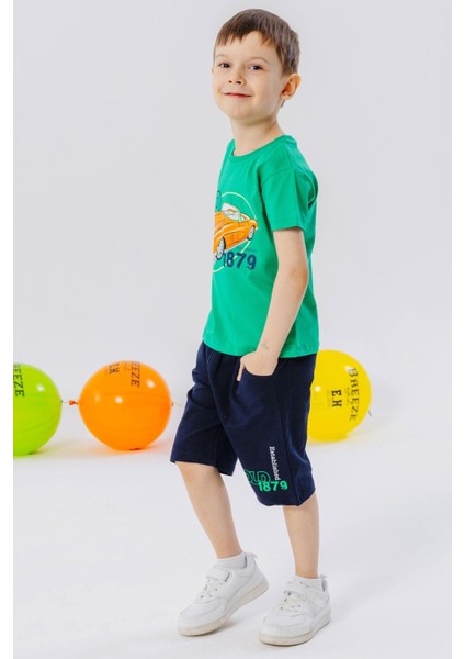 Girls & Boys Erkek Çocuk Şortlu Takım Antika Araba Temalı 1.5-5 Yaş, Yeşil fiyatları