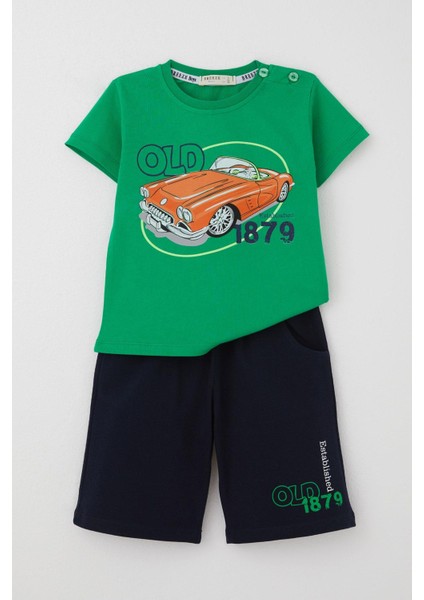 Girls & Boys Erkek Çocuk Şortlu Takım Antika Araba Temalı 1.5-5 Yaş, Yeşil fırsatları