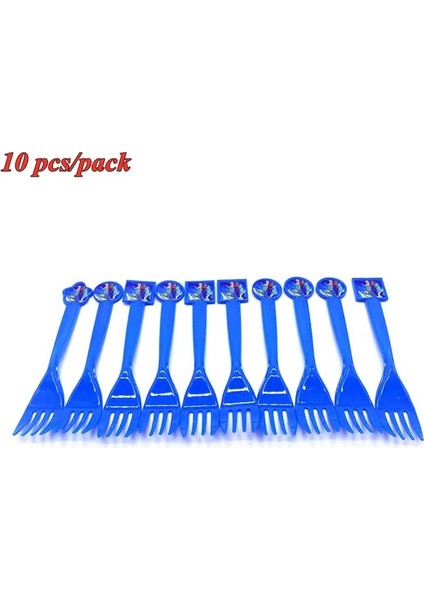 FORKS-10PCS Disney Dondurulmuş Anna ve Elsa Prenses Tasarım Tek Kullanımlık Sofra Kağıt Bardak Tabak Bebek Duş Doğum Günü Partisi Süslemeleri Malzemeleri (Yurt Dışından)