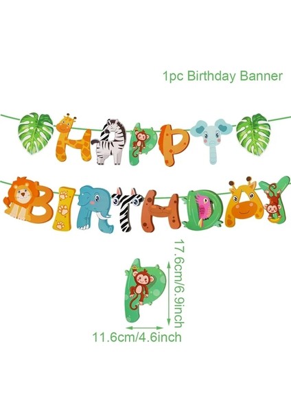 Derin Safir Orman Hayvanları Banner 1st Doğum Günü Dekorasyon Ev Çocuklar Için Bebek Duş Vahşi Bir Safari Parti Malzemeleri Woodland (Yurt Dışından)