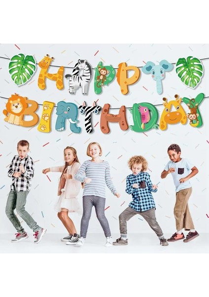 Derin Safir Orman Hayvanları Banner 1st Doğum Günü Dekorasyon Ev Çocuklar Için Bebek Duş Vahşi Bir Safari Parti Malzemeleri Woodland (Yurt Dışından) modelleri