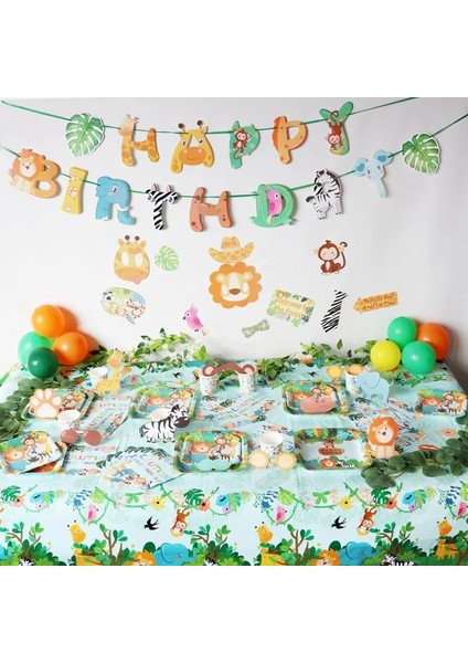 Derin Safir Orman Hayvanları Banner 1st Doğum Günü Dekorasyon Ev Çocuklar Için Bebek Duş Vahşi Bir Safari Parti Malzemeleri Woodland (Yurt Dışından) fırsatları