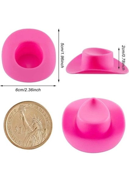 Pembe x 10 Adet Mini Kovboy Şapkaları Bekarlığa Veda Partisi Iyilik Doğum Günü Düğün Bekarlığa Veda Aksesuarları Estetik Batı Dekor Bebek Şapkaları Shooter Toppers (Yurt Dışından)