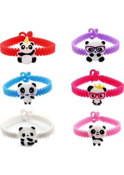 6 Adet Imi Karikatür Panda Parti Hediye Hayvan Kauçuk Bileklik Bileklik Anahtarlık Imleri Çocuklar Için Doğum Günü Partisi Dekorasyon Bebek Duş Şekeri (Yurt Dışından) modelleri