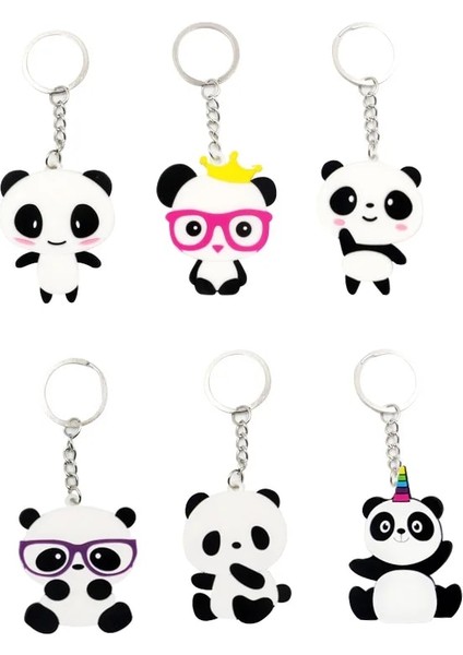 6 Adet Imi Karikatür Panda Parti Hediye Hayvan Kauçuk Bileklik Bileklik Anahtarlık Imleri Çocuklar Için Doğum Günü Partisi Dekorasyon Bebek Duş Şekeri (Yurt Dışından) indirimleri
