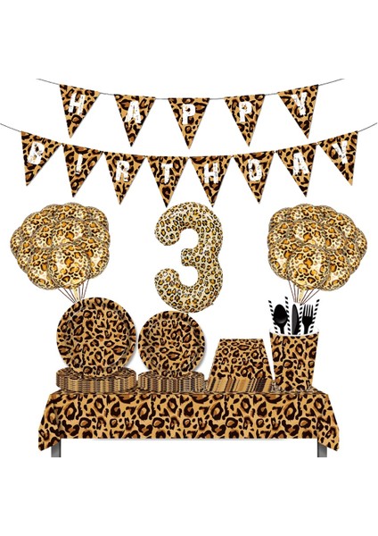 3 Adet 32 Inç 1-9 Numaraları Leopar Folyo Balon Arazi Hayvan Kaplan Zebra Zürafa Tek Kullanımlık Sofra Jungle Safari Doğum Günü Partisi Dekoru (Yurt Dışından) modelleri