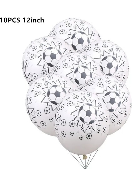 10 Adet 12 Inç Balon 108*180 cm Futbol Masa Örtüsü Parti Malzemeleri Tek Kullanımlık Plaka Sofra Parti Doğum Günü Partisi Dekoru Çocuklar Boy Futbol Parti Kaynağı (Yurt Dışından)