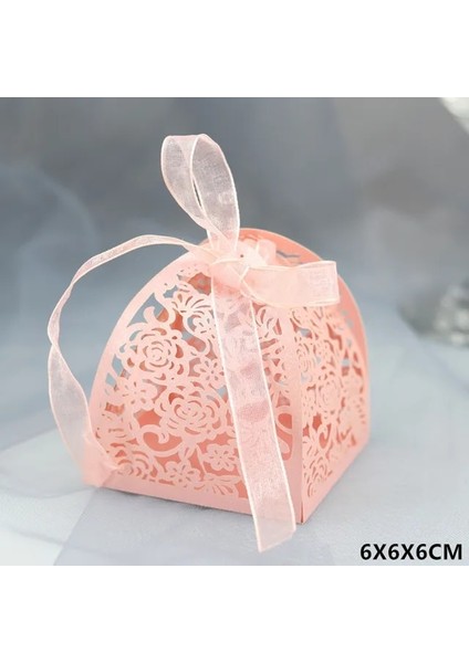 Pembe Çiçek 20 Adet Geçiş Lazer Kesim Arabası Şeker Kutusu Bebek Duş Vaftiz Erkek Kız Doğum Günü Ilk Cemaat Vaftiz Düğün Dekorasyon (Yurt Dışından)
