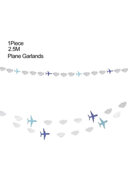 2.5m-Plane Garland 1 Pc Bulut Şekli Afişler Bebek Duşları Için Parti Dekorasyon Çocuklar Mutlu Doğum Günü Asılı Arka Plan Garlands Dıy Parti Malzemeleri (Yurt Dışından)