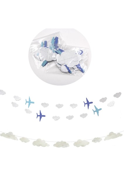 2.5m-Plane Garland 1 Pc Bulut Şekli Afişler Bebek Duşları Için Parti Dekorasyon Çocuklar Mutlu Doğum Günü Asılı Arka Plan Garlands Dıy Parti Malzemeleri (Yurt Dışından) fiyatları