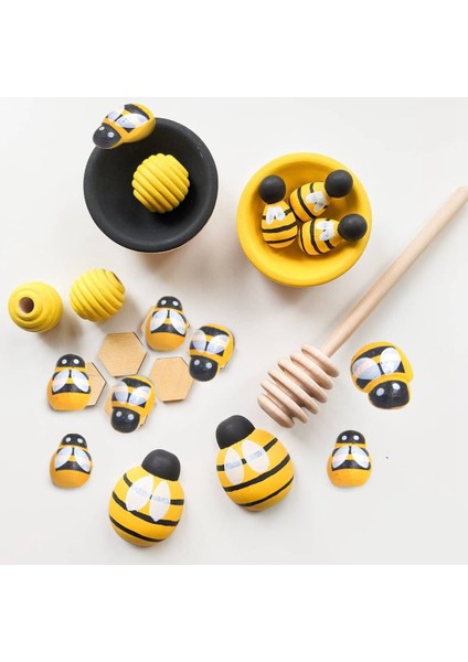 Turuncu Arı 100 Adet Renkli Ahşap Uğur Böceği Arı Etiket 3D Duvar/buzdolabı Çıkartmaları Sünger Kendinden Yapışkanlı Çıkartmalar Çocuklar Için Dıy Scrapbooking Oyuncaklar (Yurt Dışından)