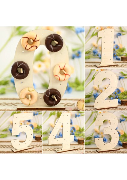 Stil 5 Ahşap Numarası Donut Duvar Standı Donut Parti Rustik Düğün Masa Süsü Donut Doğum Günü Partisi Şeker Çubuğu Bebek Duş Dekorasyonu (Yurt Dışından)