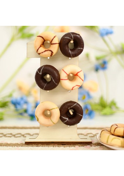 Stil 5 Ahşap Numarası Donut Duvar Standı Donut Parti Rustik Düğün Masa Süsü Donut Doğum Günü Partisi Şeker Çubuğu Bebek Duş Dekorasyonu (Yurt Dışından)