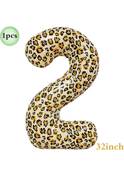 1 Adet 32 Inç 1-9 Numaraları Leopar Folyo Balon Arazi Hayvan Kaplan Zebra Zürafa Tek Kullanımlık Sofra Jungle Safari Doğum Günü Partisi Dekoru (Yurt Dışından)