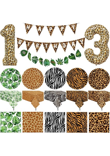 1 Adet 32 Inç 1-9 Numaraları Leopar Folyo Balon Arazi Hayvan Kaplan Zebra Zürafa Tek Kullanımlık Sofra Jungle Safari Doğum Günü Partisi Dekoru (Yurt Dışından) fiyatları
