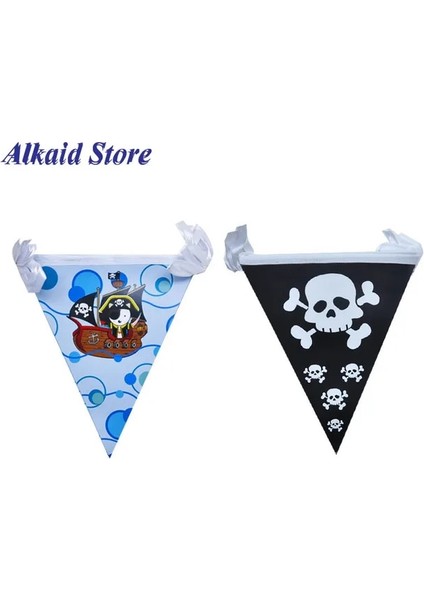 Banner Korsan Gemisi Doğum Günü Partisi Malzemeleri Kafatası Numarası Balon Plakalar Peçeteler Bebek Duş Parti Iyilik Banner Kek Süslemeleri Çocuklar (Yurt Dışından)