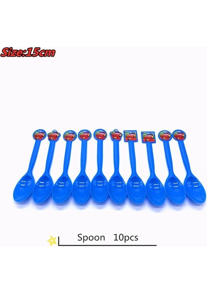 SPOONS-10PCS 1 Adet 260*108 cm Karikatür Kırmızı Arabalar Tema Parti Doğum Günü Tek Kullanımlık Masa Örtüsü Masa Örtüsü Haritası Çocuklar Için Parti Malzemeleri Dekorasyon (Yurt Dışından)