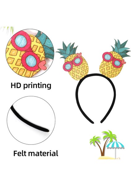 G Hawaii Parti Kafa Bandı Hawaii Flamingo Ananas Hindistan Cevizi Ağacı Hairband Çocuklar Mutlu Yaz Tropikal Aloha Doğum Günü Partisi Dekorları (Yurt Dışından)