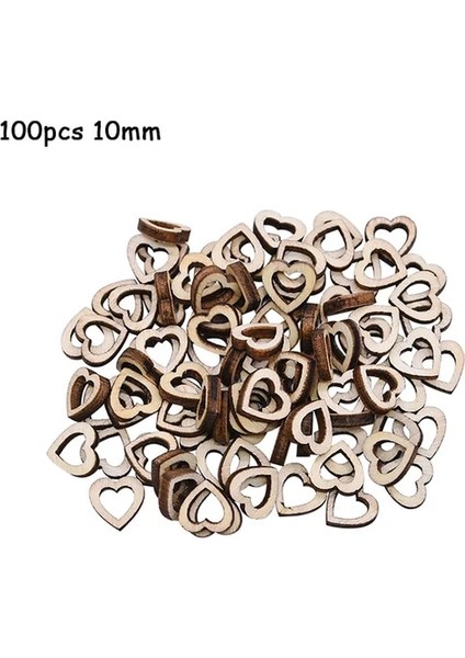 100 ADET-10MM Mini Boş Kalp Aşk Şekli Ahşap Süs Bitmemiş Doğal Ahşap El Sanatları Düğün Parti Masa Dağılımı Dıy Ev Dekorasyon (Yurt Dışından)
