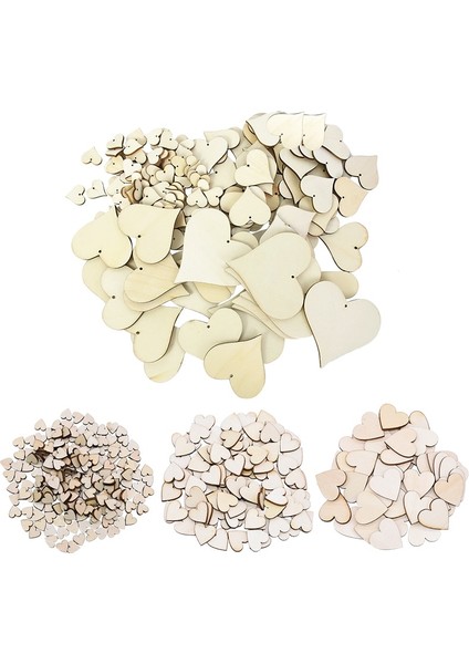 100 ADET-10MM Mini Boş Kalp Aşk Şekli Ahşap Süs Bitmemiş Doğal Ahşap El Sanatları Düğün Parti Masa Dağılımı Dıy Ev Dekorasyon (Yurt Dışından)