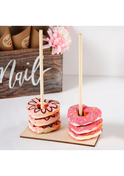 Stil 3 Ahşap Donuts Standı Tutucu Tatlı Sepeti Rustik Düğün Masa Süsü Donut Doğum Günü Partisi Şeker Çubuğu Bebek Duş Çörek Parti (Yurt Dışından)