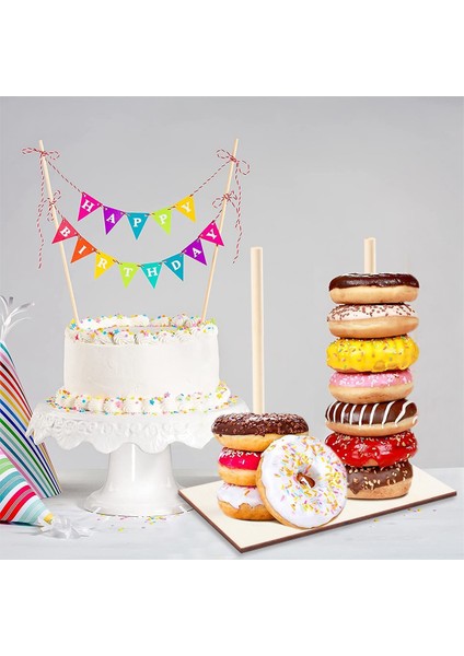 Stil 3 Ahşap Donuts Standı Tutucu Tatlı Sepeti Rustik Düğün Masa Süsü Donut Doğum Günü Partisi Şeker Çubuğu Bebek Duş Çörek Parti (Yurt Dışından)