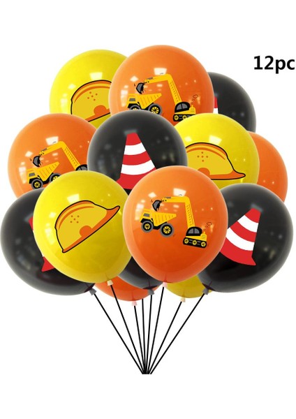 Araba Balonu 12 Adet Inşaat Araba Tokat Bilezik Hediyeler Ekskavatör Parti Dekorasyon Çocuk Boys Mutlu Mühendislik Araç Doğum Günü Partisi Iyilik (Yurt Dışından)