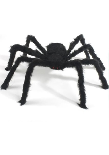1 Adet Küçük 30/50/75 cm Büyük Siyah Peluş Örümcek Cadılar Bayramı Partisi Dekorasyon Perili Ev Bar Korku Sahne Örümcek Ağı Çocuk Oyuncak (Yurt Dışından)