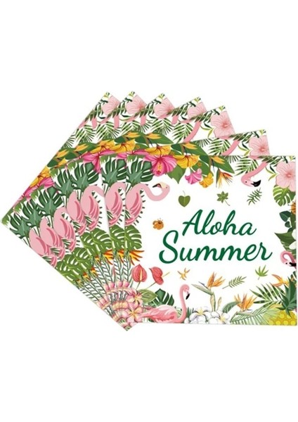 10 Adet Saman C Hawaii Parti Süslemeleri Tek Kullanımlık Sofra Hawaii Yaz Tropikal Parti Malzemeleri Flamingo Aloha Doğum Günü Partisi Dekorasyon (Yurt Dışından)