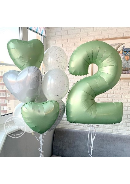 1 Adet 40 Inç Zeytin Yeşili Dijital Alüminyum Film Balon Çocuk Doğum Günü Partisi Festivali Dekorasyon Mat Alüminyum Folyo Balon (Yurt Dışından) modelleri