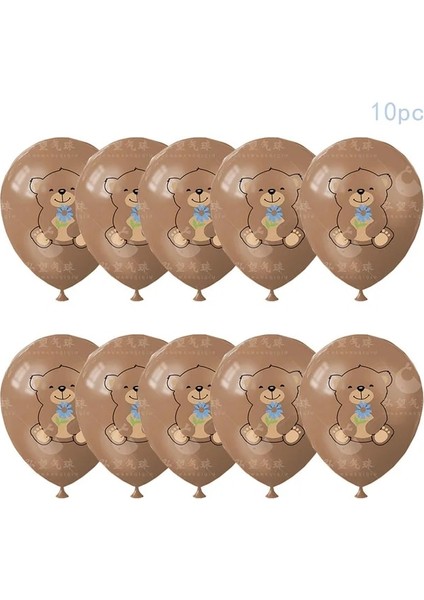 10 Adet Balonlar Teddy Bear Bir Yıl Keçe Taç Doğum Günü Parti Şapkaları Karikatür Hayvan Küçük Ayı Şapka Çocuk Boys Mutlu 1. Doğum Günü Partisi Dekoru (Yurt Dışından)
