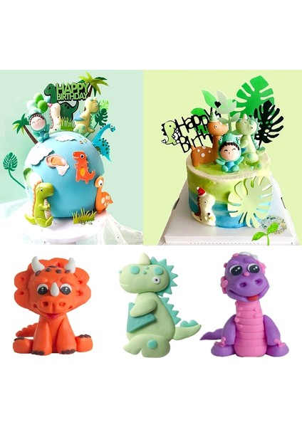 02 Dinozor Kek Topper Doğum Günü Çocuk 1st Kek Parti Dinozor Parti Tema Kek Dekor Erkek Bebek Duş Çocuklar Parti Tatlı Dekorasyon (Yurt Dışından)