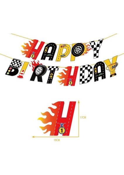 1 Adet Banner Hot Wheels Küçük Balon Afiş Kek Topper Seti Yarış Partisi Dekorasyon Mutlu Çocuklar Çocuk Hot Wheels Yarış Doğum Günü Favor (Yurt Dışından)