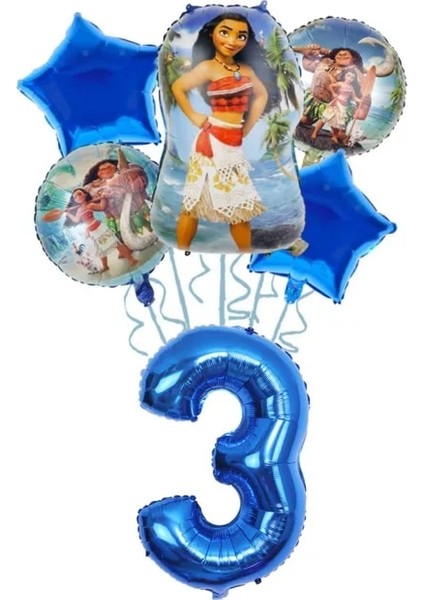Balon-3-6 Adet Disney Moana Doğum Günü Partisi Dekorasyon Malzemeleri Çocuklar Bebek Duş Sofra Bardak Tabaklar Afiş Balonlar Olay Dekor Hediye Şekeri (Yurt Dışından)