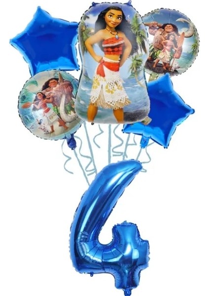 Balon-4-6 Adet Disney Moana Doğum Günü Partisi Dekorasyon Malzemeleri Çocuklar Bebek Duş Sofra Bardak Tabaklar Afiş Balonlar Olay Dekor Hediye Şekeri (Yurt Dışından)