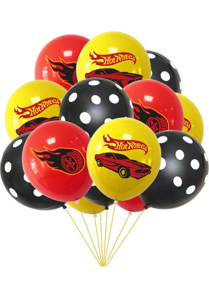 1 Adet Banner Hot Wheels Küçük Balon Afiş Kek Topper Seti Yarış Partisi Dekorasyon Mutlu Çocuklar Çocuk Hot Wheels Yarış Doğum Günü Favor (Yurt Dışından)