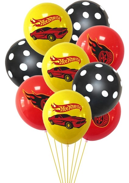 1 Adet Banner Hot Wheels Küçük Balon Afiş Kek Topper Seti Yarış Partisi Dekorasyon Mutlu Çocuklar Çocuk Hot Wheels Yarış Doğum Günü Favor (Yurt Dışından)