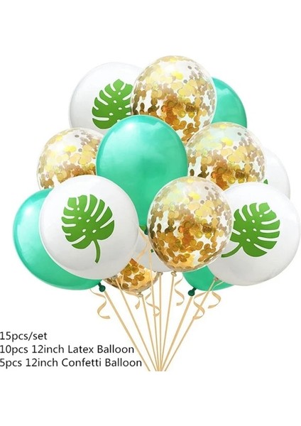 15 Adet Balonlar 9 Adet Hawaii Flamingo Centerpieces Flamingo Düğün Doğum Günü Partisi Tropikal Aloha Luau Yaz Orman Flamingo Parti Malzemeleri (Yurt Dışından)