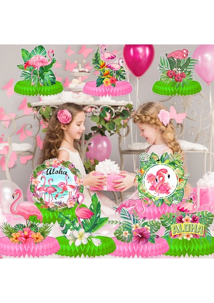 15 Adet Balonlar 9 Adet Hawaii Flamingo Centerpieces Flamingo Düğün Doğum Günü Partisi Tropikal Aloha Luau Yaz Orman Flamingo Parti Malzemeleri (Yurt Dışından)