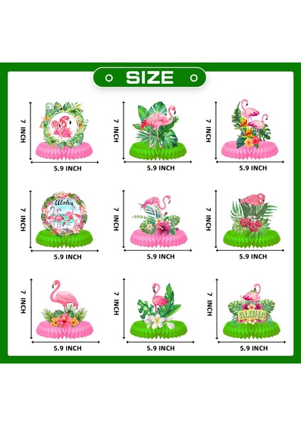 15 Adet Balonlar 9 Adet Hawaii Flamingo Centerpieces Flamingo Düğün Doğum Günü Partisi Tropikal Aloha Luau Yaz Orman Flamingo Parti Malzemeleri (Yurt Dışından)