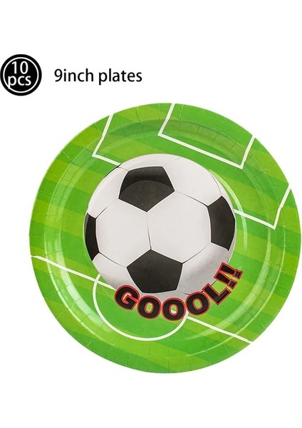 10 Adet 9 Inç Plakalar Futbol Futbol Tema Tek Kullanımlık Sofra Futbol Parti Bardakları Tabaklar Banner Bebek Duş Erkek Futbol Tema Doğum Günü Partisi Malzemeleri (Yurt Dışından)