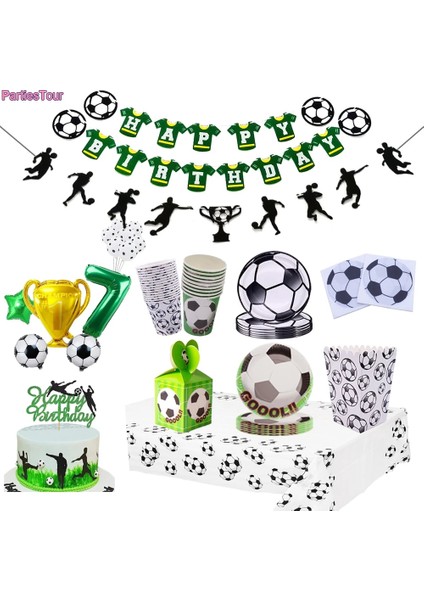10 Adet 9 Inç Plakalar Futbol Futbol Tema Tek Kullanımlık Sofra Futbol Parti Bardakları Tabaklar Banner Bebek Duş Erkek Futbol Tema Doğum Günü Partisi Malzemeleri (Yurt Dışından)