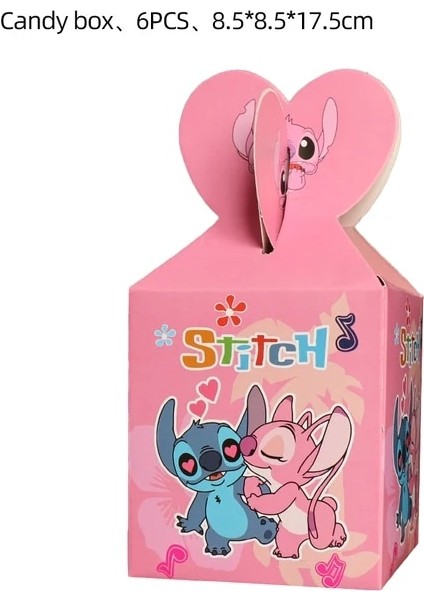 6 Adet Şeker Kutusu Lilo ve Stitch Pembe Melek Bebek Duş Tek Kullanımlık Çocuk Doğum Günü Dekorasyon Sofra Peçeteler Doğum Günü Partisi Süslemeleri (Yurt Dışından)