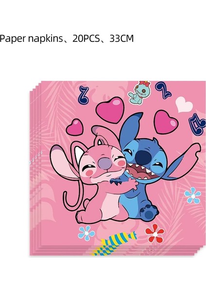 6 Adet Şeker Kutusu Lilo ve Stitch Pembe Melek Bebek Duş Tek Kullanımlık Çocuk Doğum Günü Dekorasyon Sofra Peçeteler Doğum Günü Partisi Süslemeleri (Yurt Dışından)